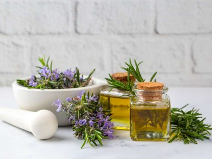 rosemary essential oil bottle
